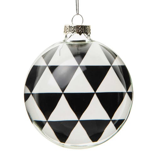 Boule avec triangles en verre noire / blanche