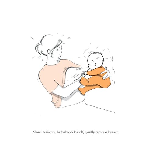 Entraînement au sommeil : Bébé s'assoupit doucement
        puis vous tire le sein !