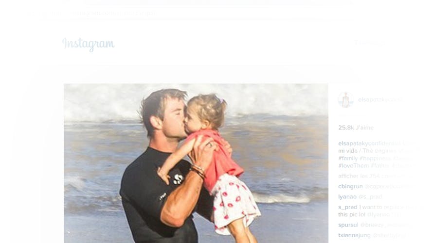 Chris Hemsworth avec sa fille India Rose