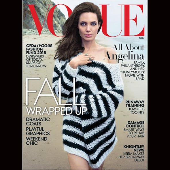 Angelina Jolie, en couverture du Vogue de
        novembre