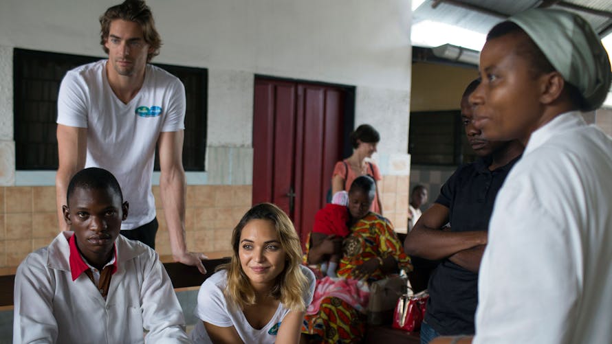 Parents et Camille Lacourt et Valérie Bègue en République
  Démocratique du Congo