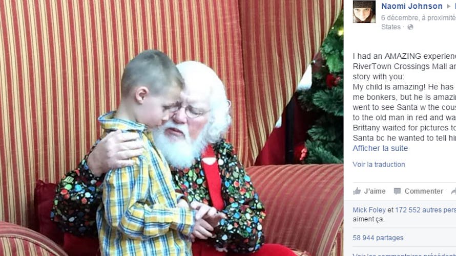 La rencontre d'un père Noël avec un enfant
        autiste