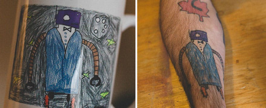 Un Papa Se Fait Tatouer Les Dessins De Son Enfant Photos Parents Fr Un Papa Se Fait Tatouer Les Dessins De Son Enfant Photos Parents Fr