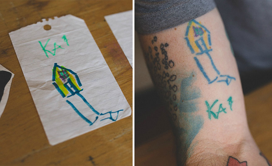 Un Papa Se Fait Tatouer Les Dessins De Son Enfant Photos Parents Fr