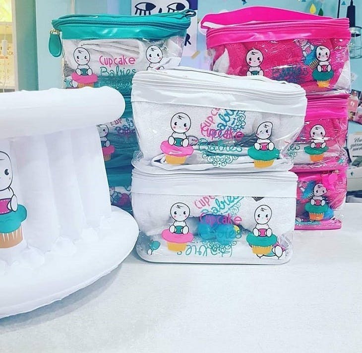 Baignoire gonflable Cupcake Babies - pochette trousse voyage