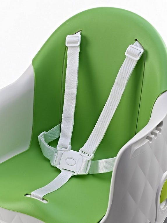 Chaise haute Multi Dine de Babytolove - harnais de sécurité 5 points vert lime