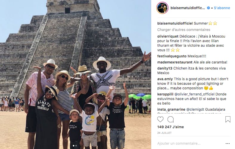 Blaise Matuidi et sa smala devant une pyramide Maya au Mexique