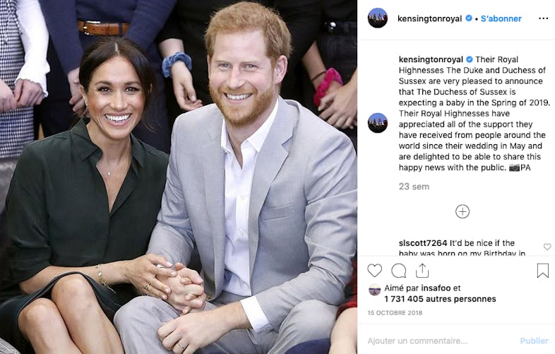 Le 15 octobre, Meghan Markle et le prince Harry annonçaient attendre leur premier enfant