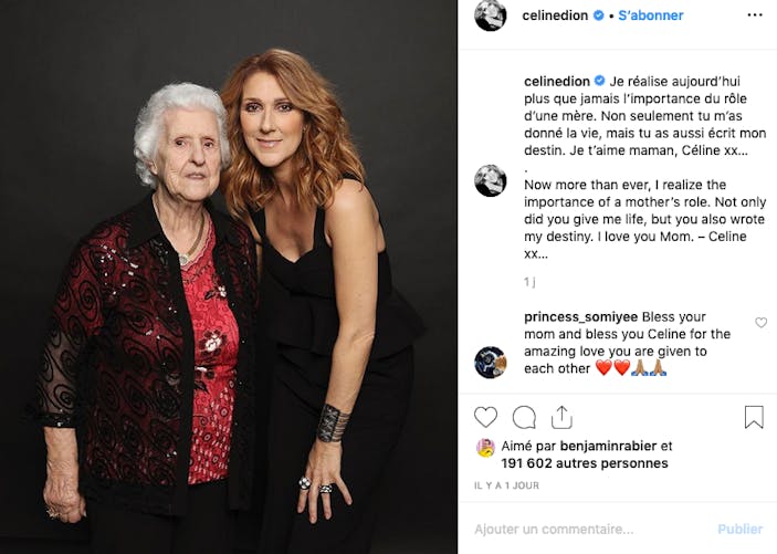 Céline Dion et sa maman