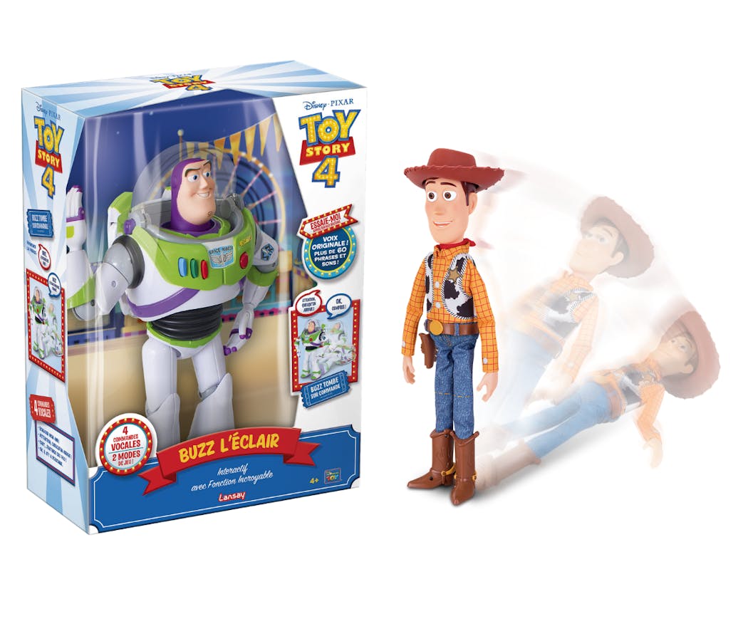 Les incroyables figurines interactives Woody et Buzz l’éclair de Lansay