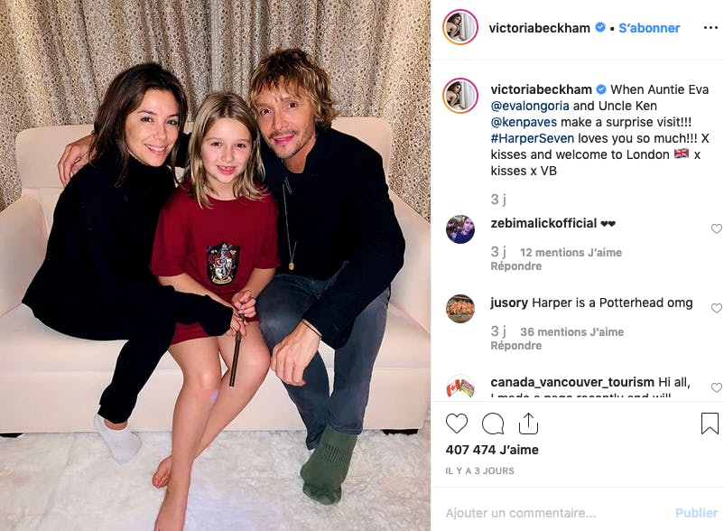 Tatie Eva Longoria a rendu visite à Harper Beckham