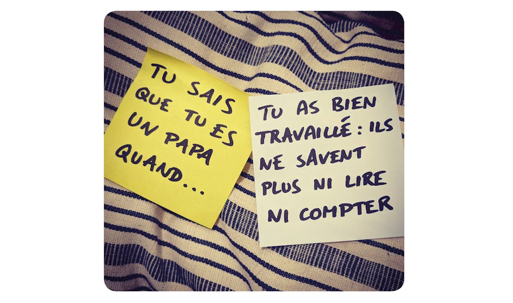Post-it écrit par un père
