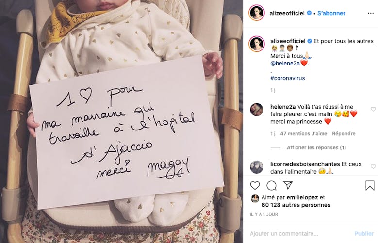 Alizée a un message pour la marraine de sa fille