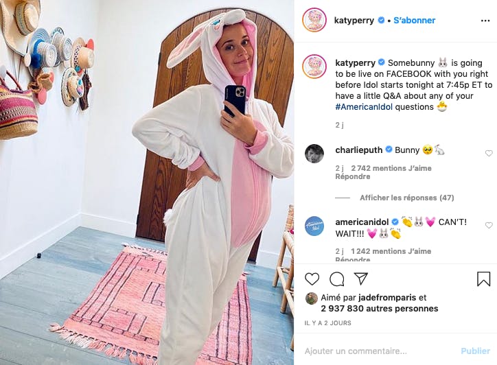 Katy Perry : il aurait pas pris du bide le lapin de Pâques ?