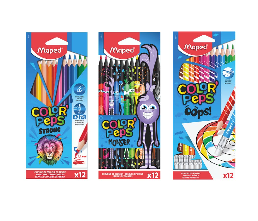 Pack de 12 Crayons Couleurs Effaçable MAPED Color'Peps 12/18