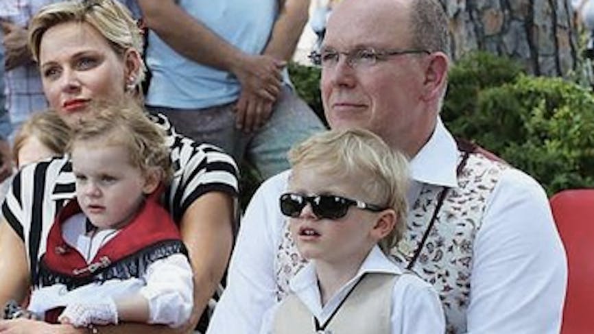 Charlène, Albert de Monaco et leurs enfants