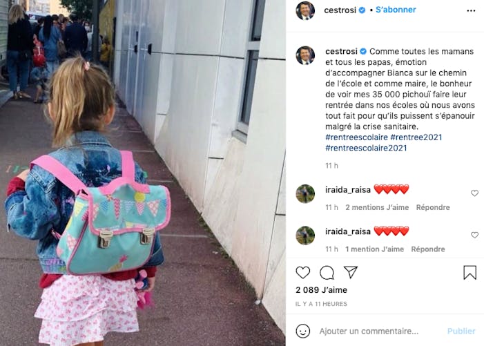 Christian Estrosi : Bianca sur le chemin de l'école