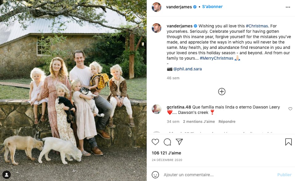 James Van der Beek et sa famille "Ricoré"
