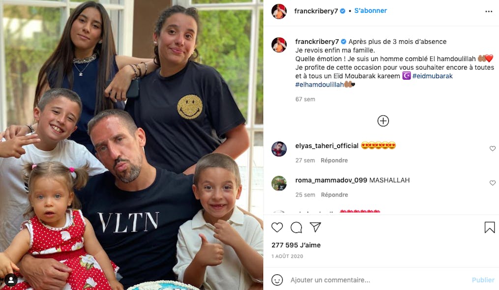 Franck Ribery et ses cinq enfants