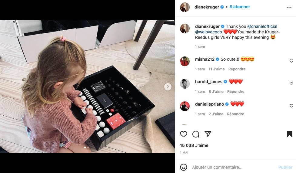 Diane Kruger: her little Nova discovered Chanel makeup