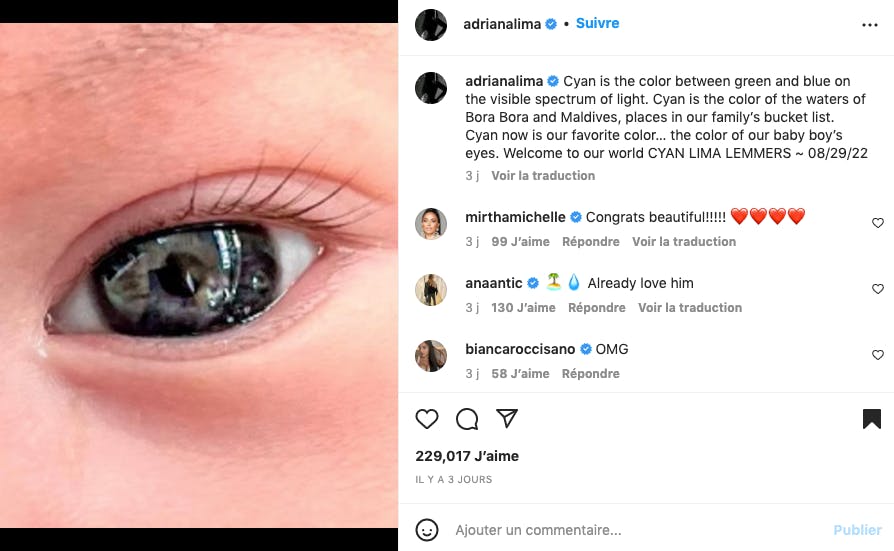 Adriana Lima vous présente l'oeil de Cyan
