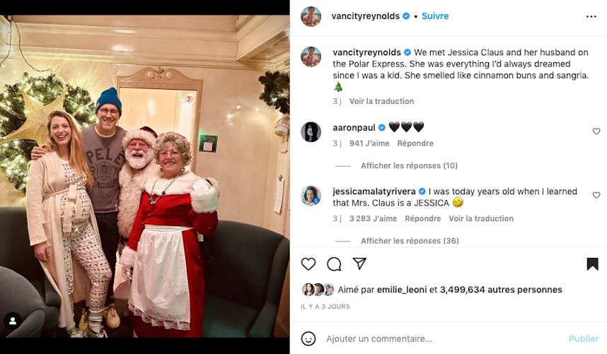 Blake Lively et Ryan Reynolds ont rencontré la mère et le père Noël !
