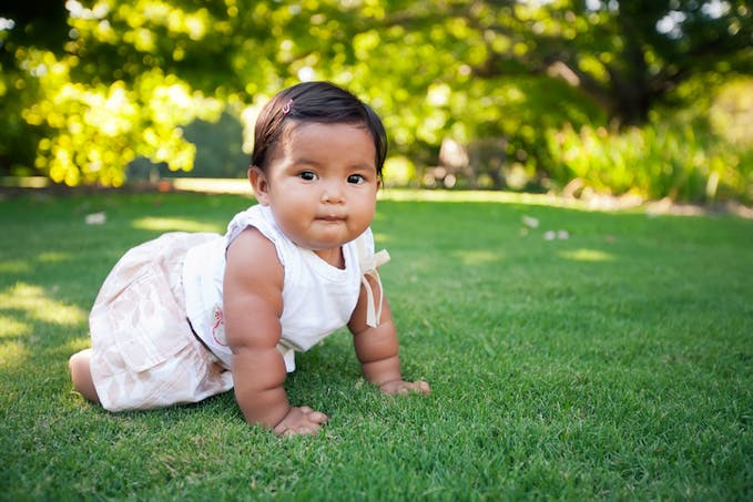 bébé sur l'herbe
