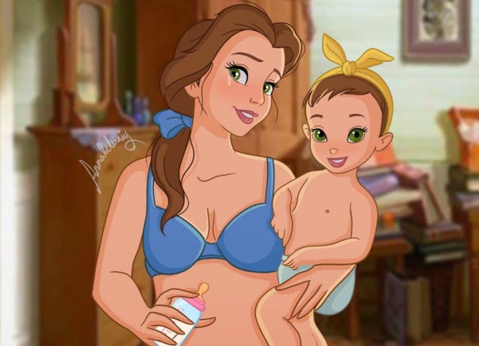 Elle dessine les princesses Disney en post-partum, et c’est génial !