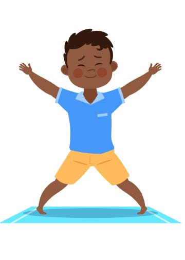 Yoga for children: the fan pose