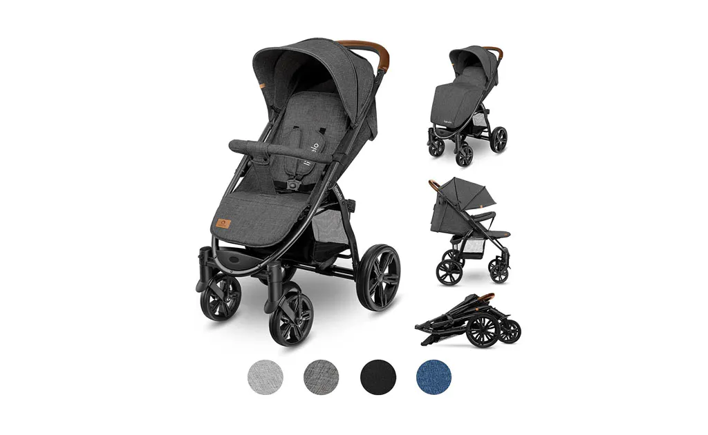 LIONELO Annet Plus Poussette Bébé Jusqu'à 22 Kg - Auvent Fenêtre, Roues EVA, Chancelière Moustiquaire