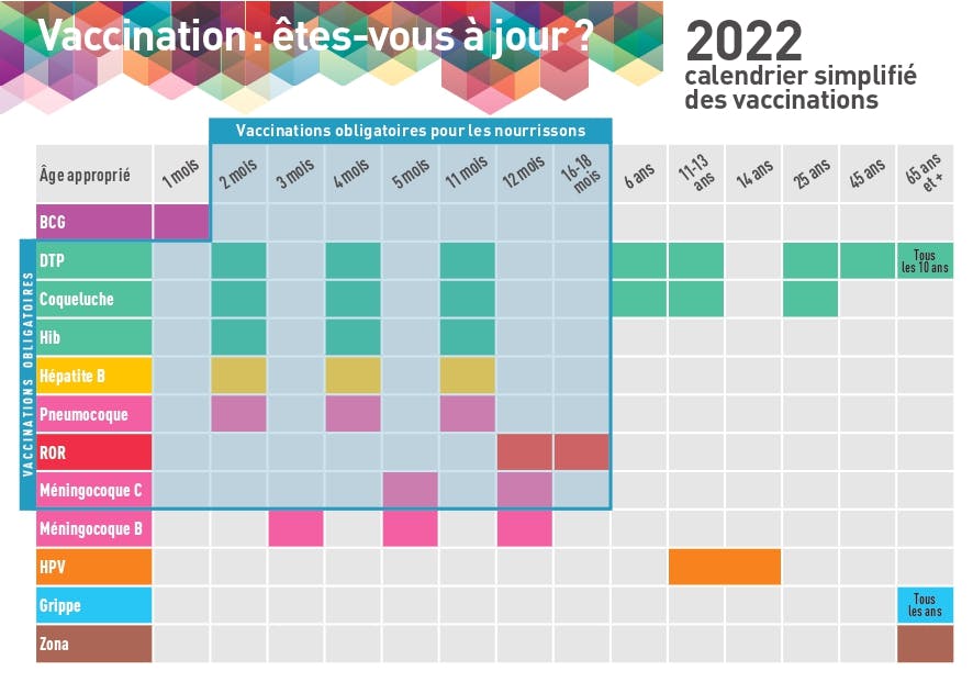Calendrier vaccinal de bébé : les vaccins obligatoires et recommandés Calendrier vaccinal de bébé : les vaccins obligatoires et recommandés