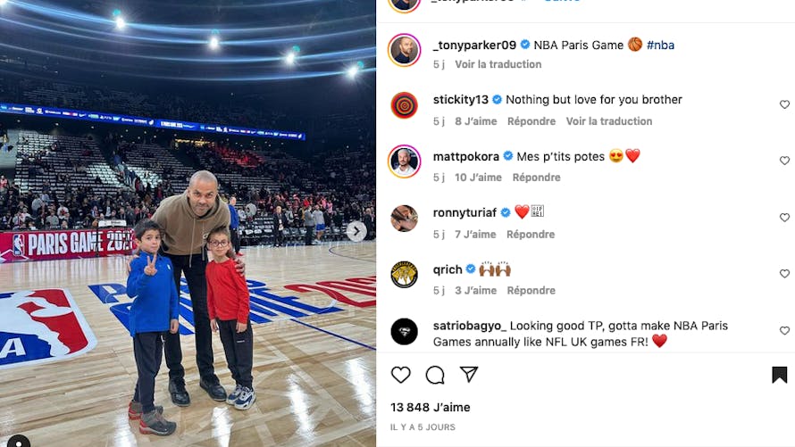 A la retraire, Tony Parker profite des matchs NBA avec ses fils