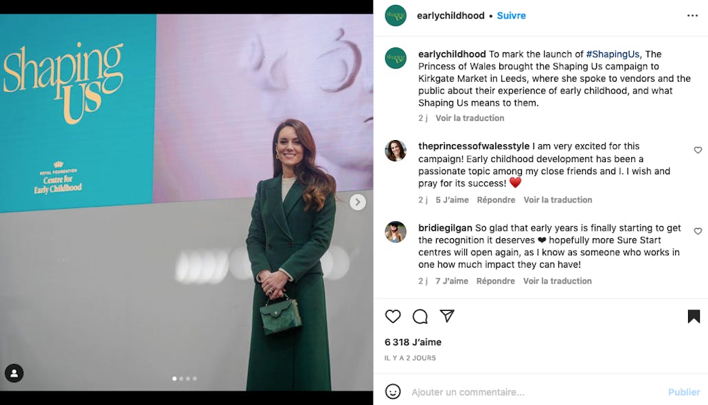 Kate Middleton lance son propre compte Instagram pour mettre en avant ses actions en faveur des enfants