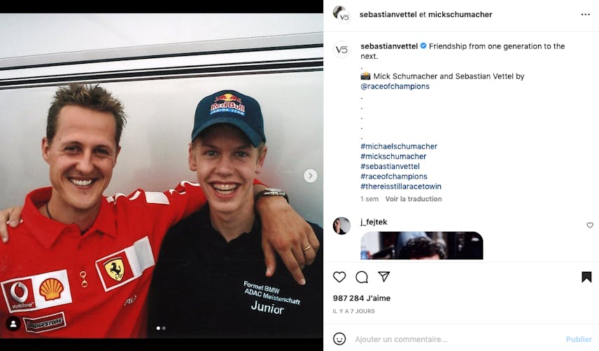 Michael Schumacher : photo nostalgie partagée par son fils