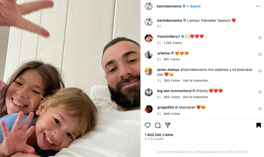 Karim Benzema papa heureux