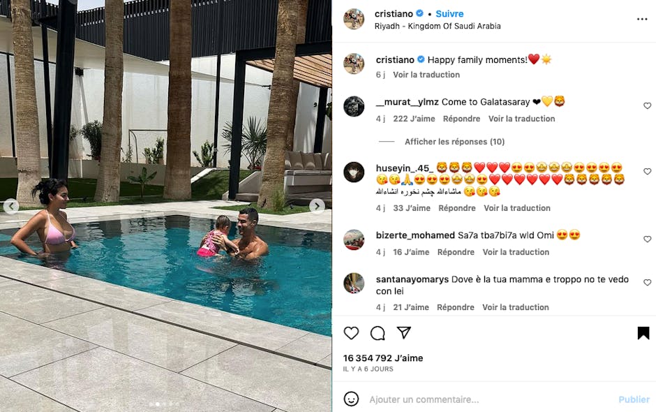 Cristiano Ronaldo et Georgina Rodriguez : premier bain pour Esmeralda