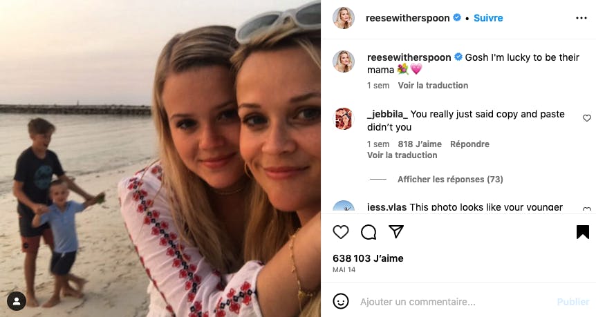 La ressemblance est toujours frappante entre Reese Witherspoon et sa fille aînée