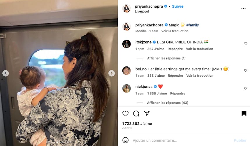 Pryanka Chopra voyage en train (et non en jet !) avec sa fille