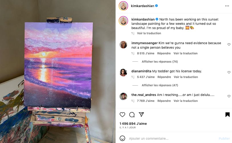 Kim Kardashian si fièèèèère du tableau peint par sa fille