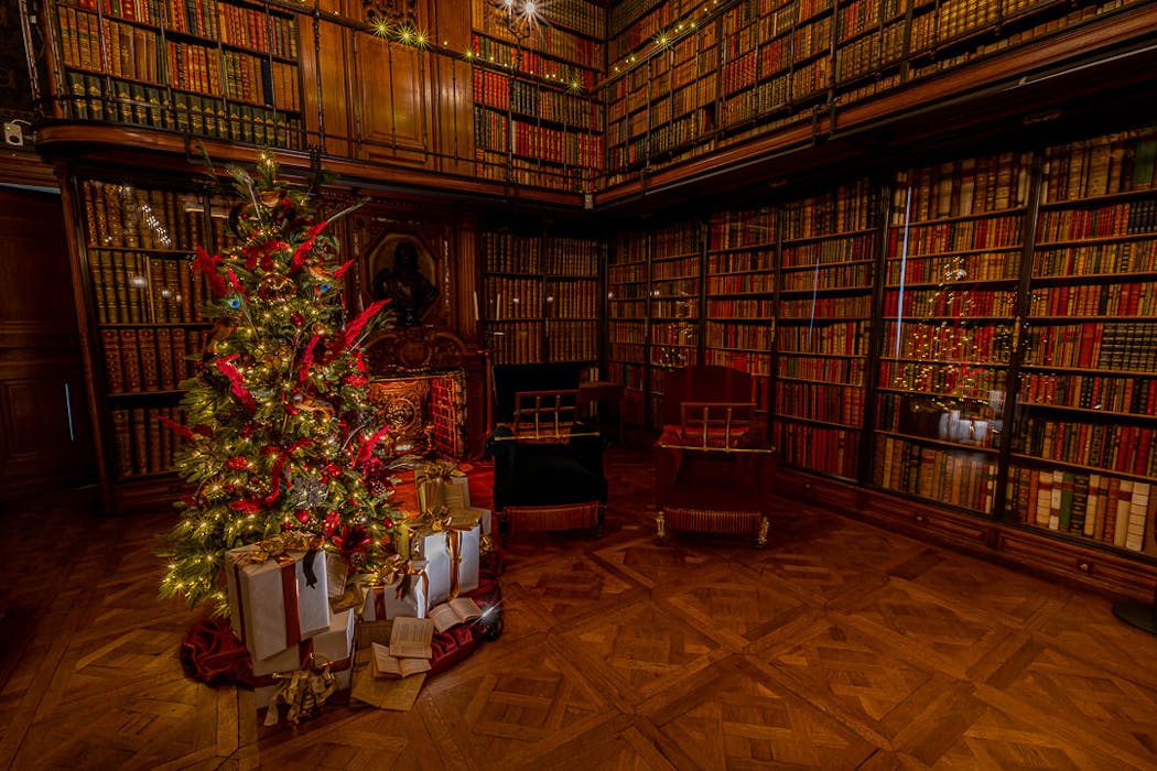 Bibliothèque aux couleurs de Noël