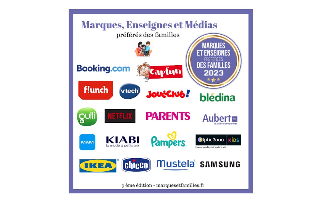 Marques, Medias et Enseignes préférés des Familles 2023