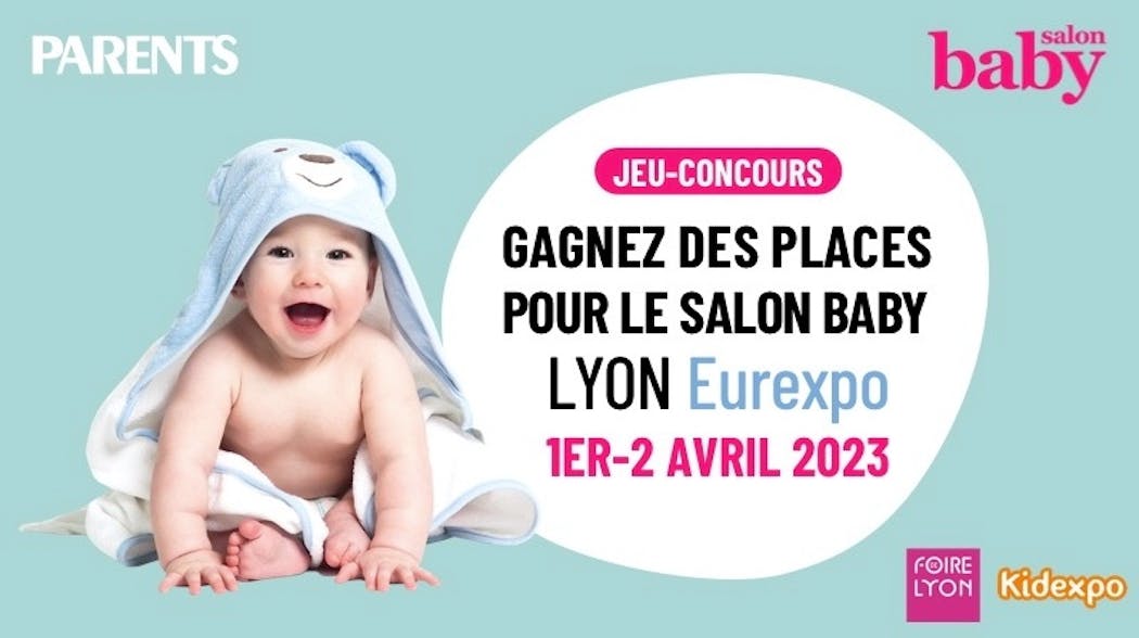 Affiche jeu concours Salon Baby Lyon 2023.