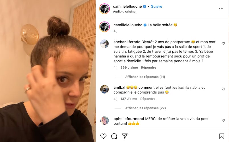Capture d'écran de la vidéo Instagram de Camille Lellouche.