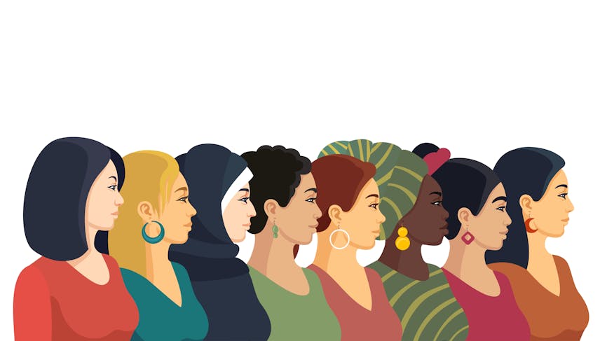 Image de huit femmes montrant la diversité des femmes dans le monde