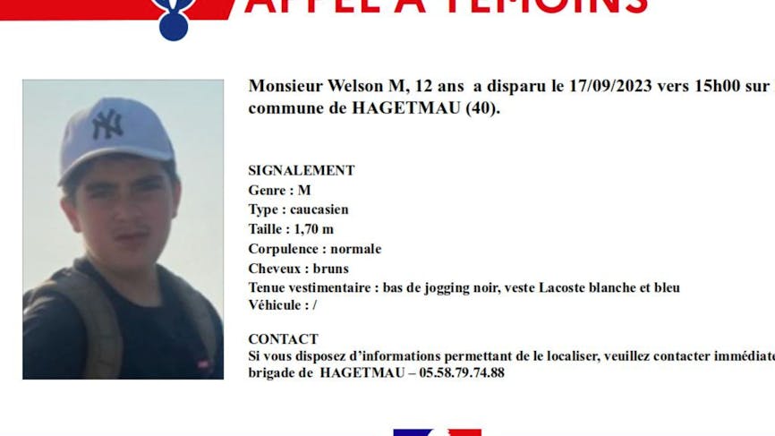Disparition de Welson : un appel à témoins diffusé par la gendarmerie