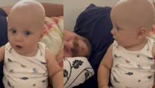 La vidéo hilarante (et trop chou) d’un bébé effrayé par les ronflements de son père