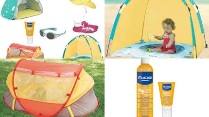 8 accessoires anti-UV indispensables sur la plage avec bébé