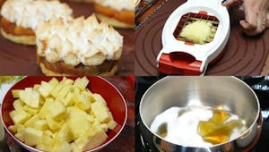 Pommes caramélisées au beurre demi-sel, façon tarte meringuée