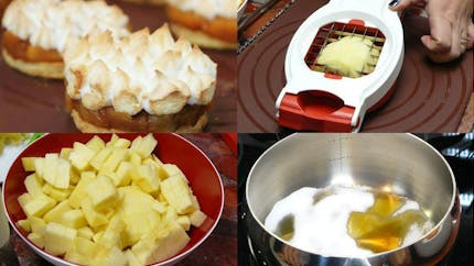 Pommes caramélisées au beurre demi-sel, façon tarte meringuée